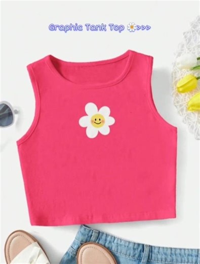 Cute Graphic Tank Top✨ Collection 💕 | Trending Tops for Girls✨ #shorts #youtubeshorts #fyp #outfit