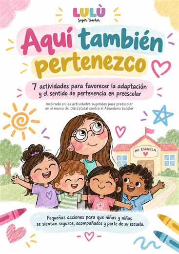 Maestras de preescolar 🧸🌈💗 Preparé “Aquí también pertenezco”, un ebook con 7 actividades para favorecer la adaptación, la convivencia y el sentido de pertenencia durante estas primeras semanas de clases. Puedes obtenerlo de dos maneras: ✨ Incluido dentro de BRILLANTE-MENTE-MAESTRAS, junto con los demás recursos y acompañamiento de este ciclo escolar. 💛 O adquirir el ebook por separado por $59 MXN. Si lo quieres, mándame por DM la palabra PERTENEZCO y dime si quieres: 1. Sólo el E-book 2. Inf