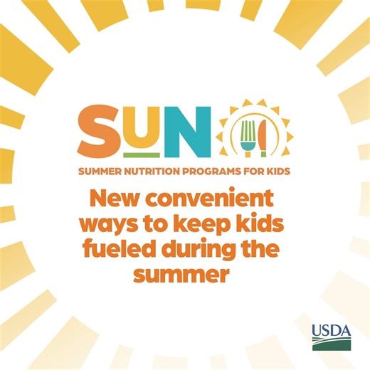 11K views · 49 reactions | USDA’s expanded SUN Programs help kids get the nutrition they need during the summer. SUN Bucks, SUN Meals, and SUN Meals To-Go work together to help kids reach their full potential. See what’s available near you: https://www.fns.usda.gov/summer | U.S. Department of Agriculture | Facebook