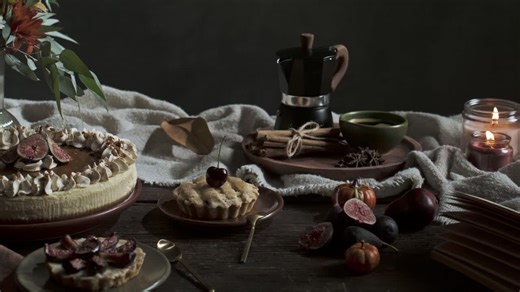 Autumn Table with Candles - Free Stock Video