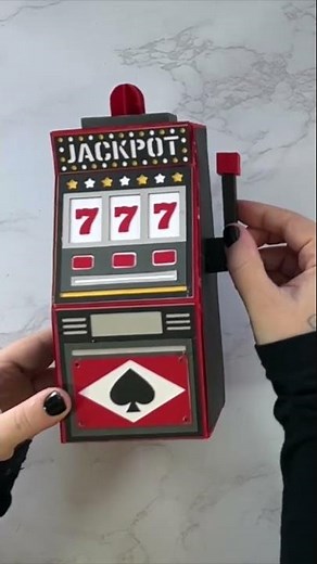Make a 3D Paper Slot Machine Gift Box | Casino Night Favor Box | Gambling Gift | Project 56/85