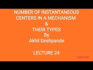 Lecture 24 | Number of Instantaneous Centers and Their Types