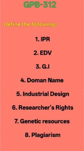 Intellectual Property Rights (IPR) Guess Paper || BSC Agriculture 5th Semester ||