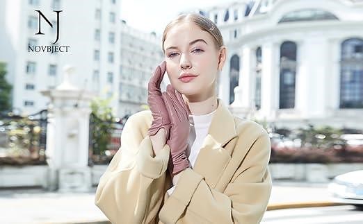 NOVBJECT Women Leather Gloves - A winter gift for you.
