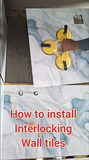 how to install interlocking wall tiles #shorts #tilesdesign #tilesinstallation