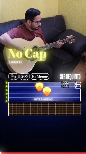 No Cap Último Requinto Tutorial Tabs #juniorh #requinto #regionalmexicano