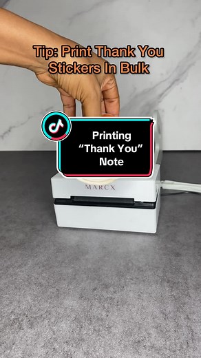Bulk Print Thank You Stickers with Your Logo | Marcx D1 Inkless Label Printer