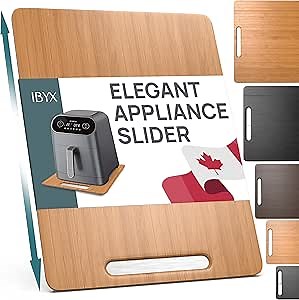 Ibyx Elegant Sliding Tray for Your Coffee Maker & Heavy Kitchen Appliances - Sturdy, Slides Easily from Under The Cabinet (Natural, 12”W x 16”D)