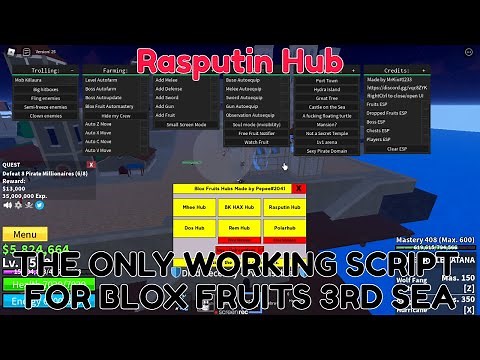 [🌊 SEA 3] Blox Fruits Script/Hack Update 17 Rasputin Hub|The Only Script That Works For Third Sea