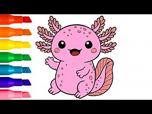 How to draw cute baby AXOLOTL
