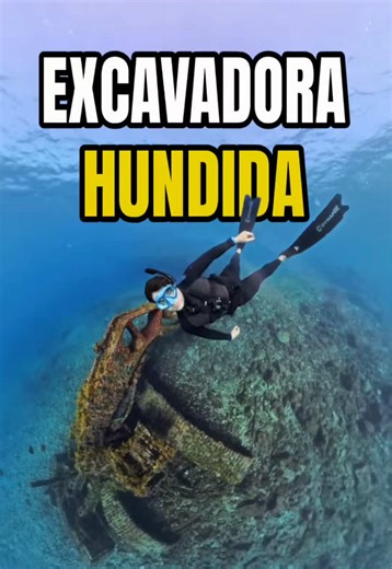 ✨ Encuentro una pala excavadora hundida en el sur de Tenerife. ¿Una buena idea o una basura marina más? 🤔💬 #playa #animales #peces #oceano #viajes