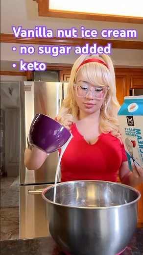 No sugar added keto friendly, vanilla nut ice cream. Homemade and no ice cream machine needed!