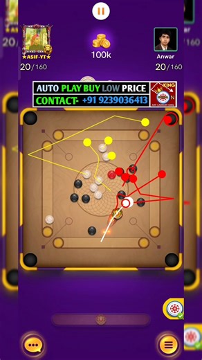 Auto Play Aim Loder 🐍 #carrompool #shorts #ytshorts ‪@AhmadGamer2.00‬