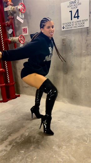 NATALIE G 💋 | WHAT YOU IS ????? 😤😤😤 . The hardest video I’ve ever done. Tallest heels I’ve ever danced in, heavy thick hot latto sweatshirt, small space,... | Instagram