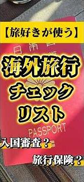 【旅好きがお勧め】海外旅行で確認すべきポイント！入国審査？旅行保険？交通手段？ #海外旅行 #入国審査 #旅行保険 #一人旅 #shorts