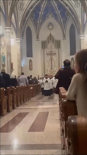 Our recessional hymn for Solemn Sung Vespers on the Feast of Christ the King, O God Beyond All Praising #657 (THAXTED). 34 altar boys, 3 priests, 1 deacon, full choir, organ, trumpet, and french horn. What a blessing! “Then hear, O gracious Savior, accept the love we bring, that we who know your favor may serve you as our King. And whether our tomorrows be filled with good or ill, we’ll triumph through our sorrows and rise to bless you still; to marvel at your beauty and glory in your ways, and 