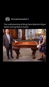 This is one of the finest writing tables of the 19th century, this desk was made for King Carlo Alberto. The writing table and its matching armchair are rife with secret drawers and compartments. This Italian carved mahogany writing table is said to have been crafted specifically for use by King Carlo Alberto (Charles Albert of Sardinia, 1798-1849). Both beautiful and functional, the desk and armchair feature complex woodwork with elaborate artistic details. The inlaid and carved wood features f