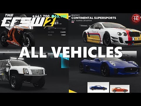 The Crew 2: FULL CAR LIST (All Cars, Bikes, Planes, and Boats)