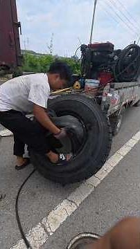 Truck Tire Inner Tube Burst Repair with Amazing Skills || How to Fix an Inner Tube Puncture