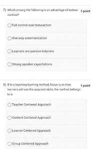 7) Which among the following is an advantage of lecture method?... | Filo