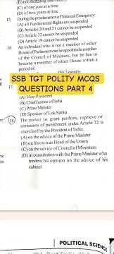 ssb tgt polity mcqs part 4 #ssb tgt polity question#jts ରେଗାର update#rht polity #ssb update
