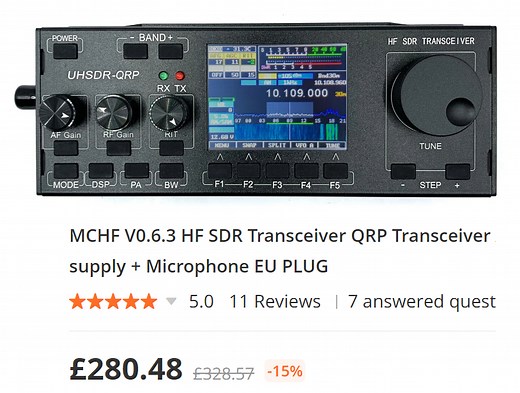 MCHF V0.6.3 HF SDR QRP Transceiver