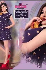 Là Fairy ❤️ D.No : 1186# Printed Long Top Double pocket With Freel & Làçé Pàtterñ Size : L Xl Xxl 3xl | La fairy | Facebook