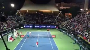 The crowd cheers as Novak Djokovic wins against Malek Jaziri. Dubai Duty Free Tennis Championships | Gulf News