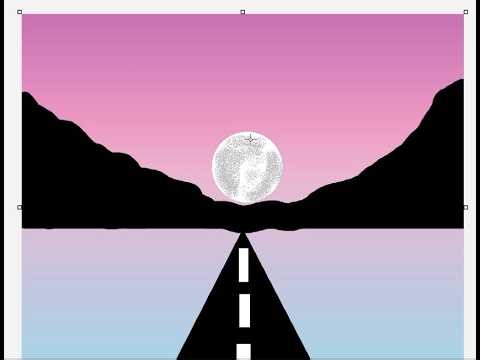 Beautiful Night Scene | Moonlight Scene in MS Paint | Super Easy Moonlight Drawing for Kids