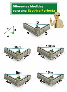 Cómo sacar una escuadra perfecta 📐✅️ ¿Quieres asegurar escuadras perfectas en tus proyectos de construcción? ¡Aquí tienes la clave! Utiliza el método 3-4-5, basado en el Teorema de Pitágoras, para formar ángulos rectos de 90°. ✅ Ejemplos prácticos: 30 cm – 40 cm – 50 cm 60 cm – 80 cm – 100 cm 3 m – 4 m – 5 m 6 m – 8 m – 10 m #Construcción #EscuadraPerfecta #IngenieríaCivil #Albañilería #ObraSegura #construction #albañiles #trazosperfectos #ingeniero | Expedientes Técnicos de Proyectos de Ingen