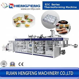 [Hot Item] Automatic High Speed Plastic Container Tray Lid Cover Fruits Clamshell Packing Box Vacuum Thermoforming Making Forming Machine