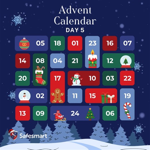 1K views · 62 reactions | Day 5! ☃️ With week 1 wrapping up already! We hope you are in the Christmas spirit as we have our first festive quiz of the calendar for you! But can you work it out? Let us know below!  #Christmas #AdventCalendar #Festive #ChristmasQuiz | Safesmart | Facebook