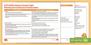 EYFS Maths Mastery Number Eight Planning and Continuous Provision Ideas