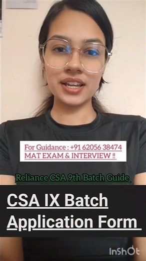 Reliance CSA 9th Batch Application Form 2026 | MAT Exam & Interview Guide