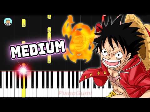 [full] One Piece OST - "Overtaken" - MEDIUM Piano Tutorial & Sheet Music