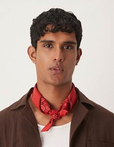 ASOS DESIGN paisley bandana in red and white  | ASOS