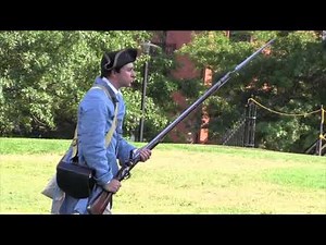 Musket firing demonstration on the Bunker Hill Battlefield