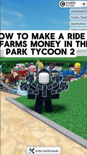 Step 1, how to make a money farm in theme park tycoon 2 #roblox