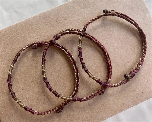 Handmade Surfer Braided String Bracelet: Waterproof Adjustable Waxed Cord - Etsy