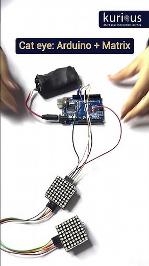 Arduino LED Matrix Eyes Blink Like a Cat 👀#arduinoproject #arduino #scienceprojects #stem