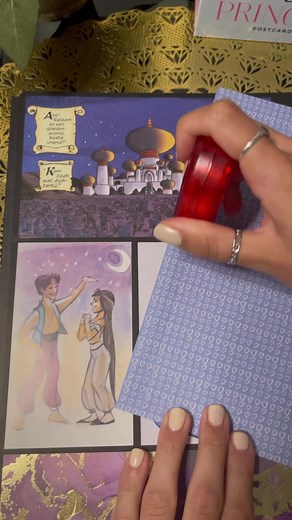Aladdin💜 For the first time I tried the #gridchallenge! I hope you guys like it🤍 #fyp #foryou #foryoupage #asmr #viral #scrapbooking #journaling #scrapbook #journal #stickers #anxietyrelief #journalwithme #aladdin #jasmine #aladdinjasmine #disney #abu