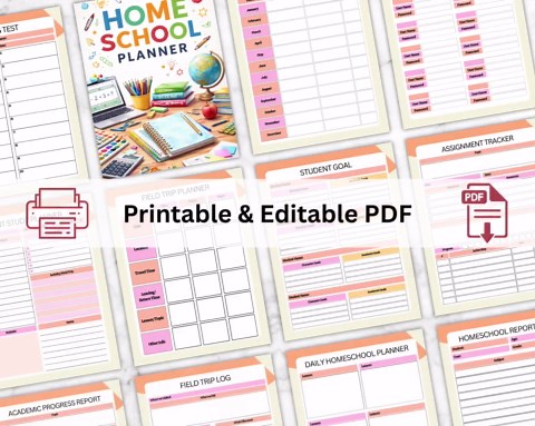 Homeschool Planner Printable: Lesson, Schedule, Teacher Organization (digital Download) - Etsy