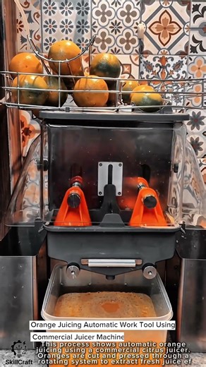 Orange Juicing Automatic Work Tool Using Commercial Juicer Machine #worktool