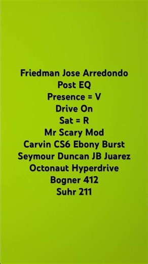 Friedman Jose Arredondo Mr Scary Mod Carvin CS6 Ebony Seymour Duncan JB Juarez / Octonaut Hyperdrive