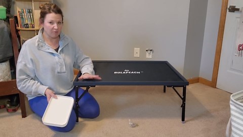 1500 Piece Puzzle Table with Folding Legs,Tiltable Jigsaw Board with Size 26''x35'', Clear Cover & 4 Independent Trays, Portable Wooden Design with Leather Edging, Perfect for Family Fun & Game Table