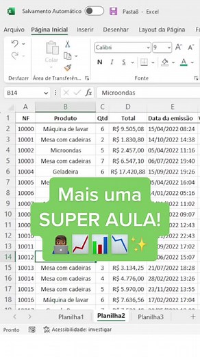 Super aula de Excel! Você pode aplicar esses conceitos em qualquer contexto!!