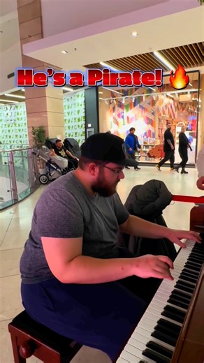 7.3K views · 110 reactions | He played the main theme of Pirates Of The Caribbean  #jacksparrow #hanszimmer #hesapirate #PiratesoftheCaribbean #musical #publicpiano #passengers #reaction #andreipiano #spontaneous #skills #shocked #heisapiratepiano | Andrei Piano | Facebook