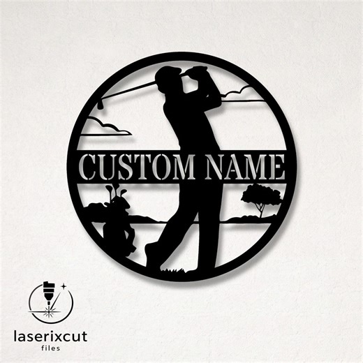 Customizable Golf Laser Cut Vector Files - SVG, DXF, Glowforge, Cricut, CNC, Metal Wall Art, Sports Decor, Golfer Gift, Instant Download - Etsy