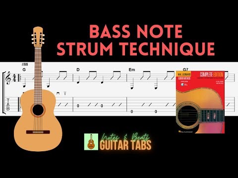 (61 of 70) Hal Leonard Book 1- Bass note strum technique GUITAR TAB