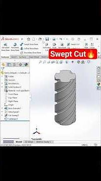SolidWorks Tips And Tricks | Swept Cut Trick in SolidWorks #shorts